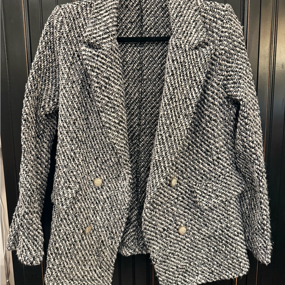 SHEIN Monochrome Tweed Blazer